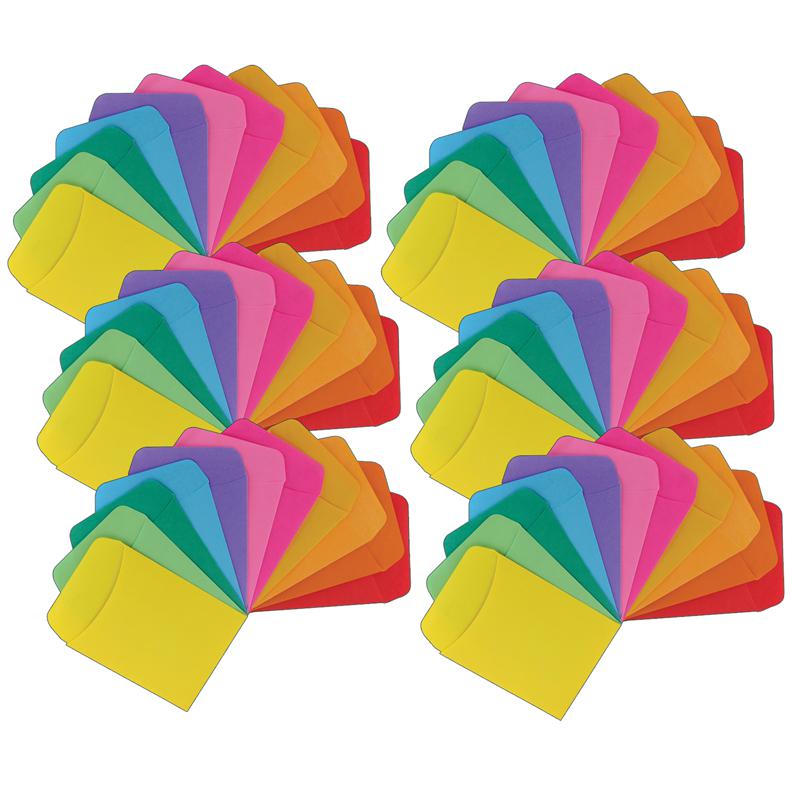 Non-Adhesive Library Pockets, Bright Colors, 30 Per Pack, 6 Packs. Picture 2