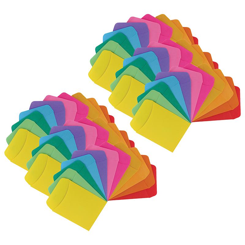 Non-Adhesive Library Pockets, 3.5" x 4.875", 5 Colors, 30 Per Pack, 6 Packs. Picture 2