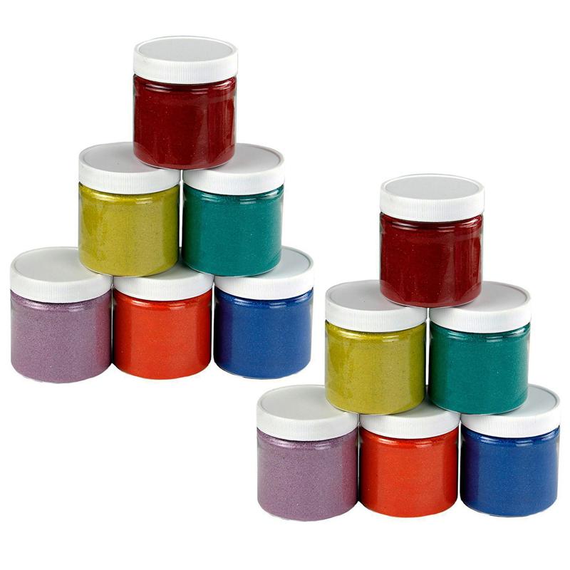 Colored Sand, 6 oz. Jars, 6 Colors Per Pack, 2 Packs. Picture 2