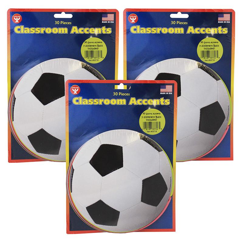 6" Sports Ball Accents, 30 Per Pack, 3 Packs. Picture 2