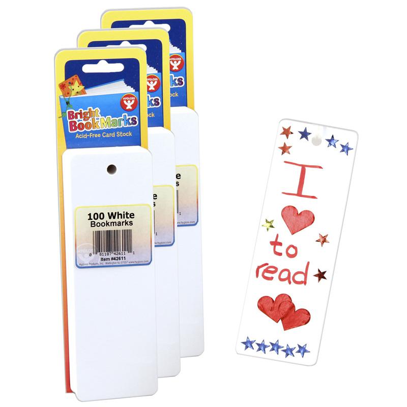 Mighty Bright Bookmarks, 100 Ultra White Per Pack, 3 Packs. Picture 2