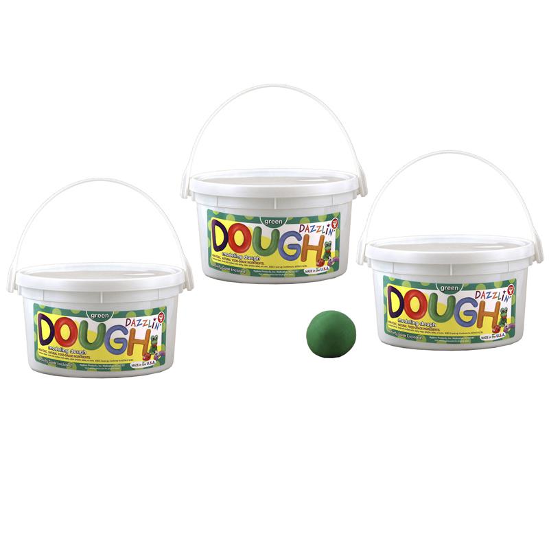 Dazzlin' Dough, Green, 3 lb. Tub, Pack of 3. Picture 2
