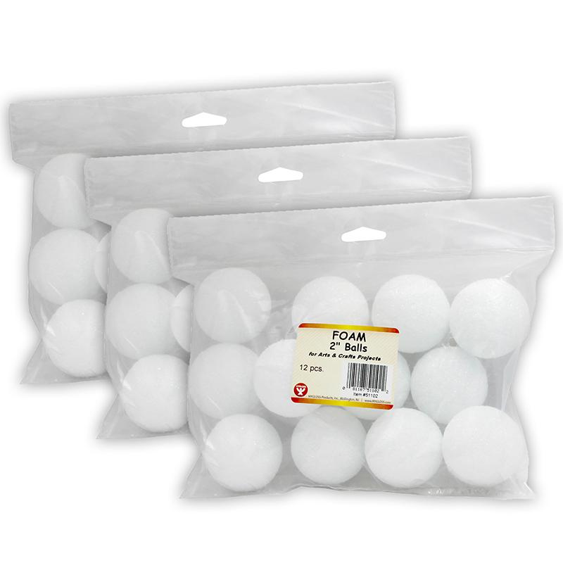 Craft Foam Balls, 2 Inch, 12 Per Pack, 3 Packs. Picture 2