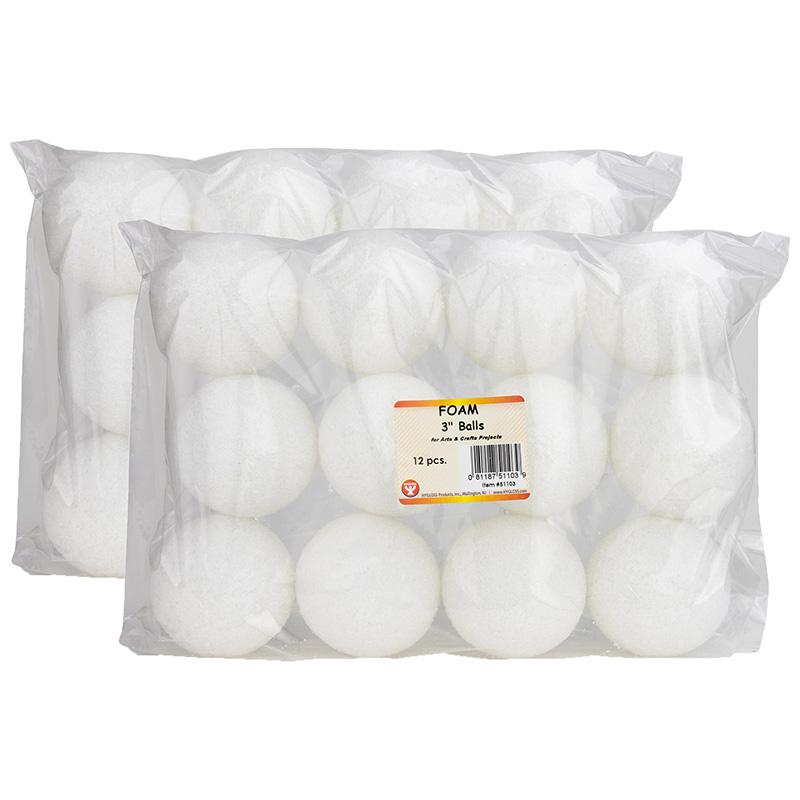 Craft Foam Balls, 3 Inch, 12 Per Pack, 2 Packs. Picture 2