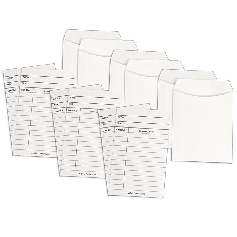 Library Cards & Non-Adhesive Pocket, 30 Each/60 Pieces Per Pack, 3 Packs. Picture 2