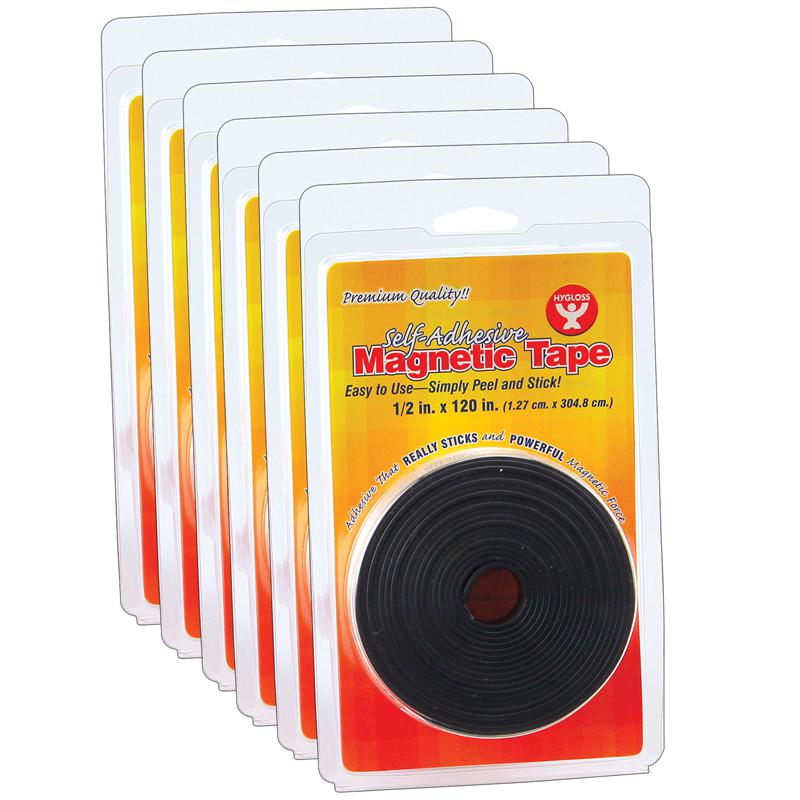 Self-Adhesive Magnetic Tape Roll, 1/2" x 120", Pack of 6. Picture 2