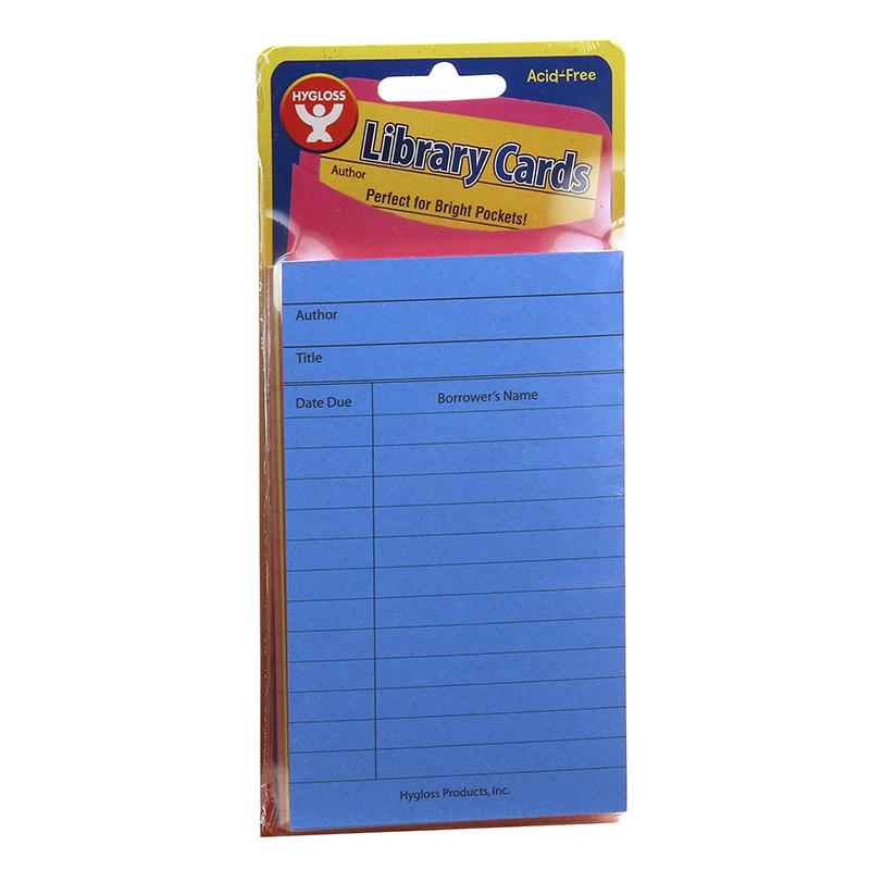 Library Cards, Assorted Colors, Pack of 500. Picture 2