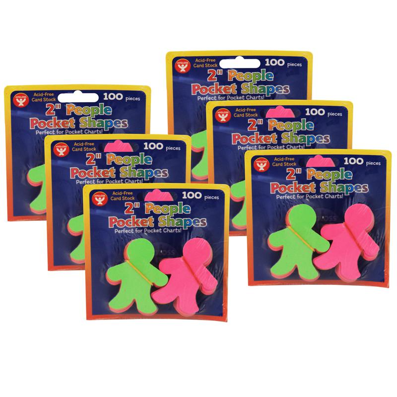 Pocket Shapes, 2" People, 100 Per Pack, 6 Packs. Picture 2