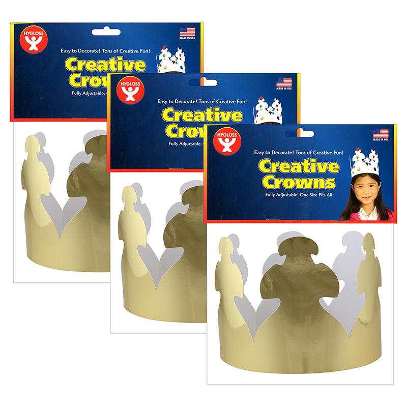 Bright Gold Crowns, 24 Per Pack, 3 Packs. Picture 2