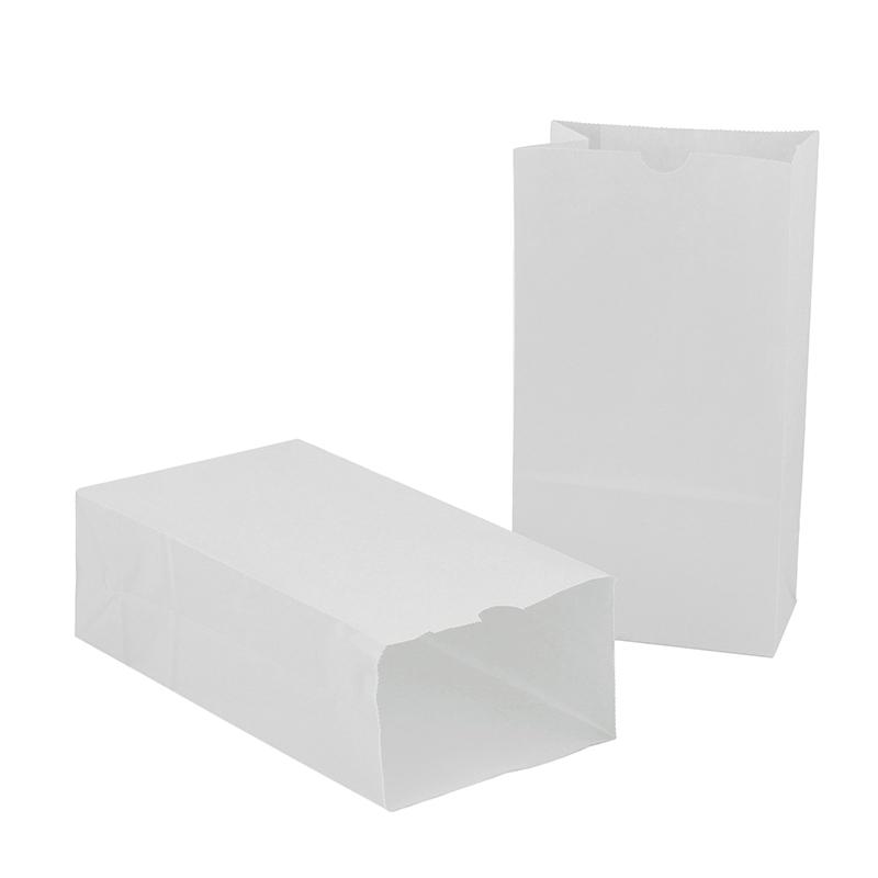 Large Gusseted Paper Bags, 6" x 3.5" x 11", White, 100 Per Pack, 2 Packs. Picture 2
