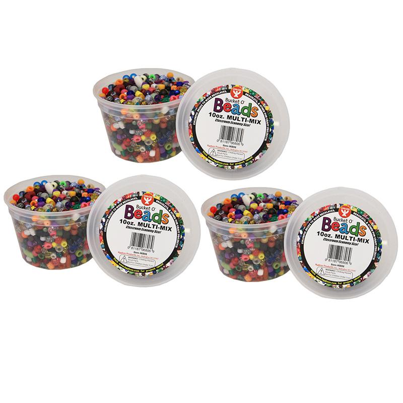 Bucket O' Beads, 10 oz. Multi Mix Per Pack, 3 Packs. Picture 2
