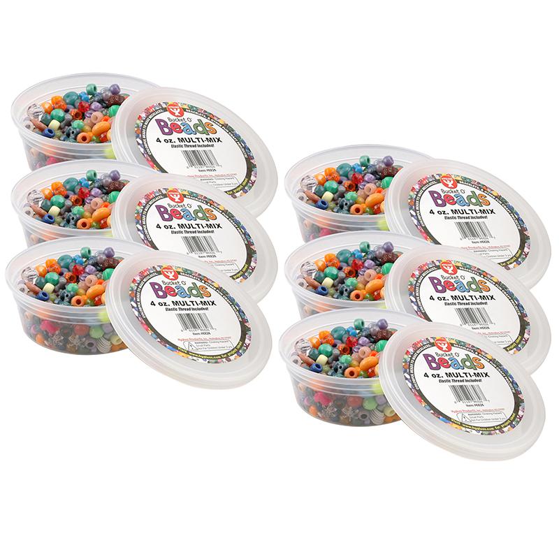 Bucket O’ Beads, Multi-Mix, Asstd Sizes, 4 oz Per Pack, 6 Packs. Picture 2