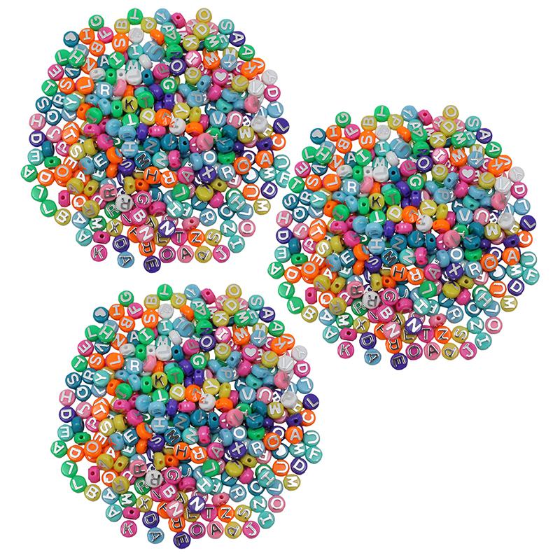 ABC Beads, Colored, 300 per pack, 3 packs total. Picture 2