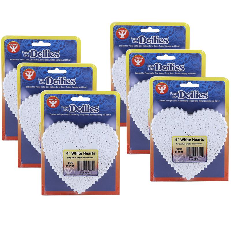 Heart Doilies, White, 4", 100 Per Pack, 6 Packs. Picture 2