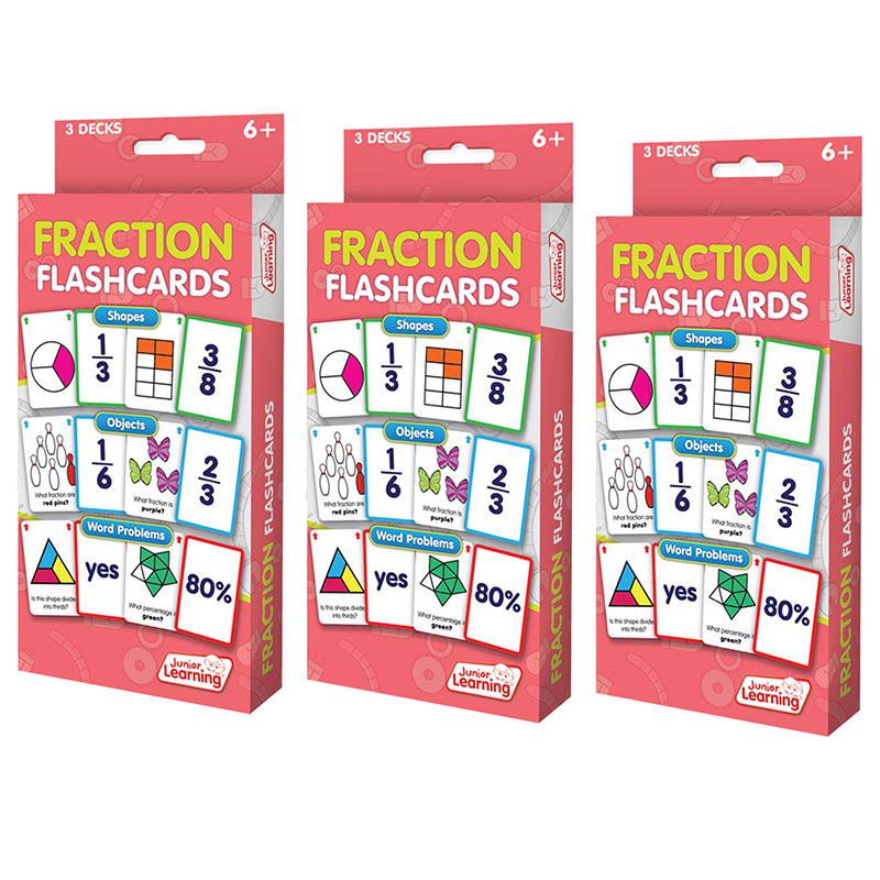 Fraction Flashcards, 3 Sets Per Pack, 3 Packs. Picture 2
