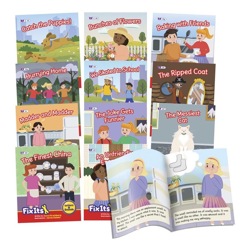 Fix Its Decodable Readers Suffixes Fiction Phase 6, Set of 12. Picture 2