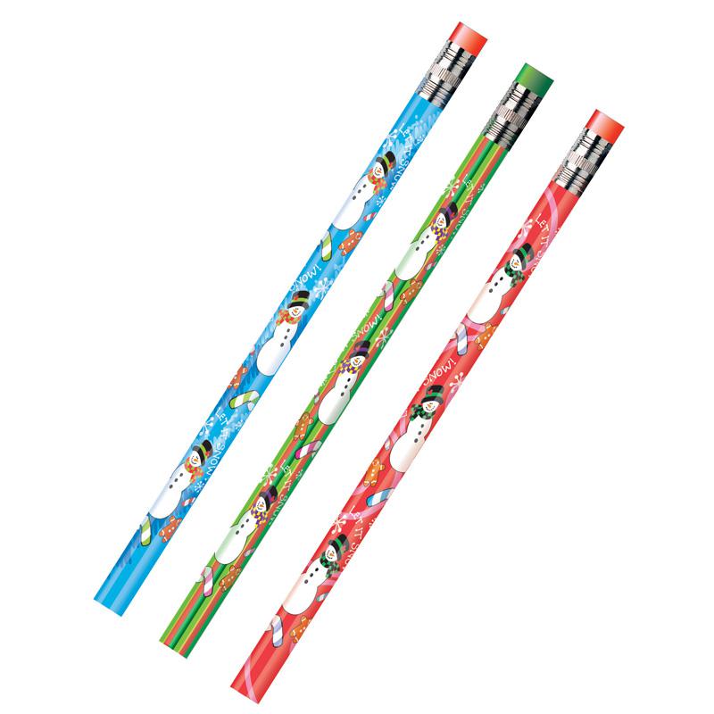Decorated Pencils, Assorted Holiday Snowmen, 12 Per Pack, 12 Packs. Picture 2