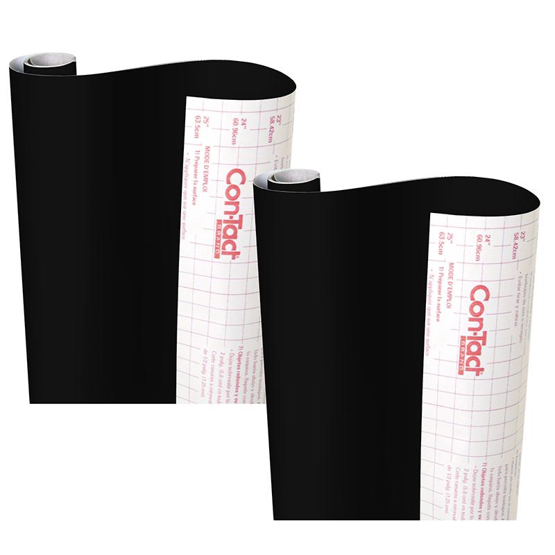 Creative Covering Adhesive Covering, Black, 18" x 16 ft, Pack of 2. Picture 2