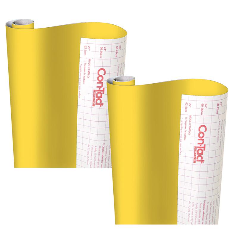 Creative Covering Adhesive Covering, Yellow, 18" x 16 ft, Pack of 2. Picture 2