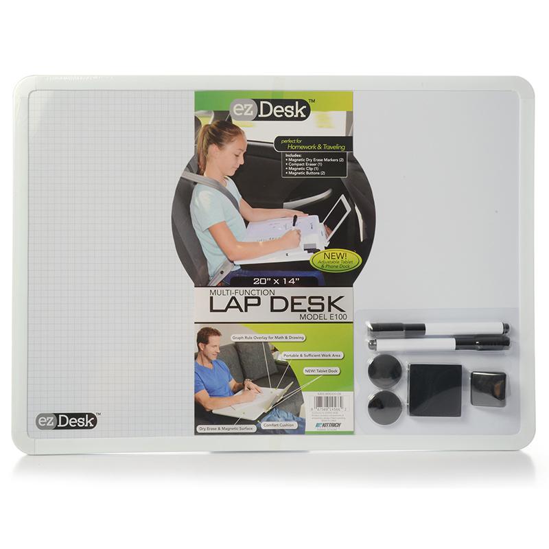 EzDesk Magnetic Dry Erase Lap Desk with Graph Ruling, Adjustable Tablet Dock. Picture 2