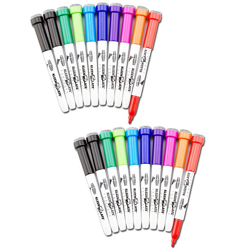 Dry Erase Student Markers with Erasers, Fine Point, 10 Per Pack, 2 Packs. Picture 2