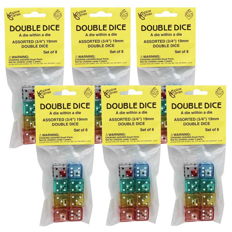 Double Dice Set, 8 Per Pack, 6 Packs. Picture 2