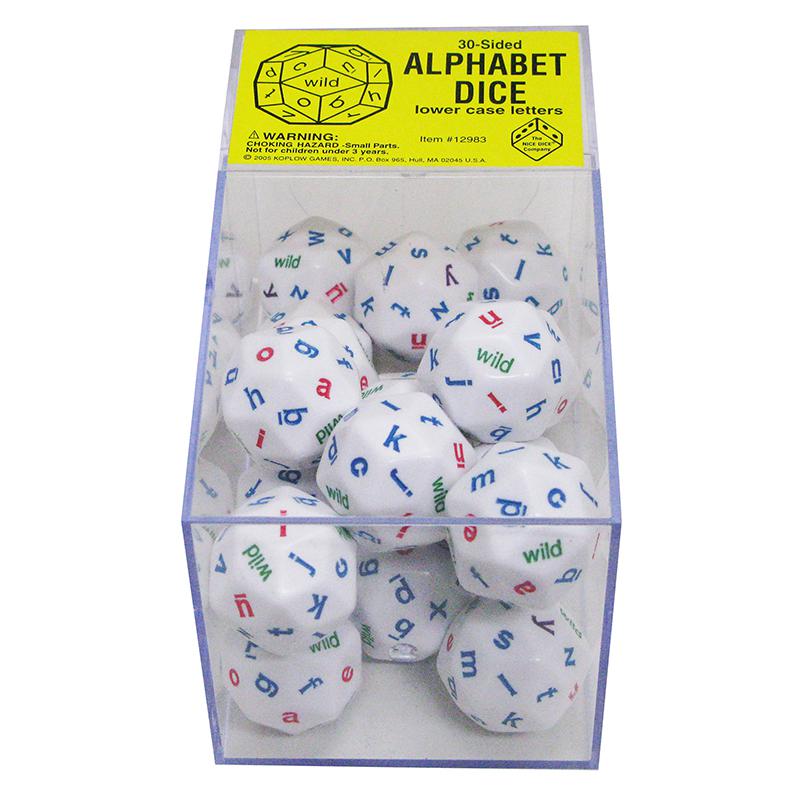 30-Sided Alphabet Dice, Lower Case Letters, Box of 20. Picture 2