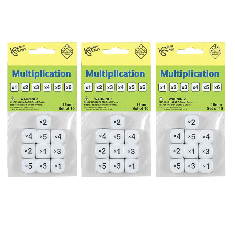 Multiplication Dice, 10 Per Pack, 3 Packs. Picture 2