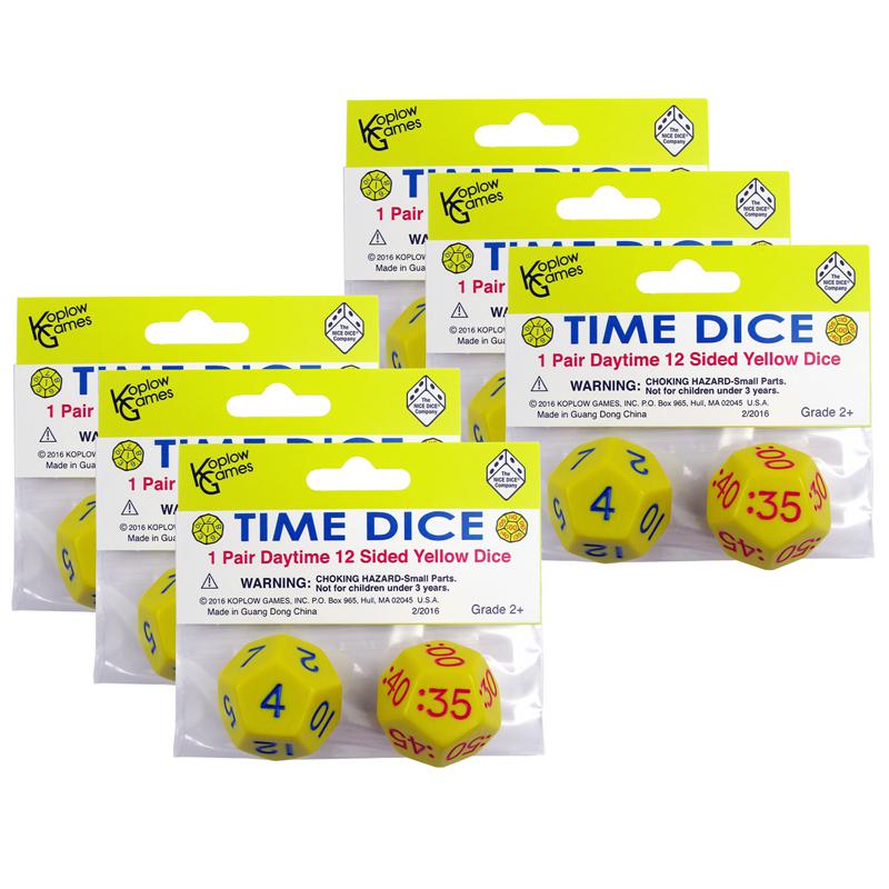 Time Dice, Pair of Yellow (AM), 6 Sets. Picture 2