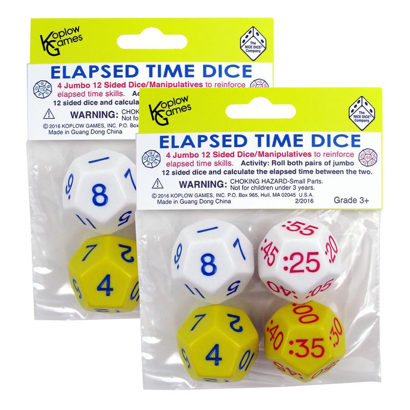 Elapsed Time Dice, 2 Pairs Per Pack, 2 Packs. Picture 2