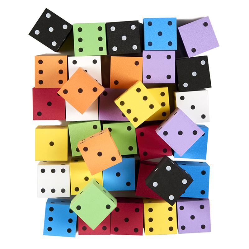 Foam Spot Dice, 2", Assorted Colors, Bag of 36. Picture 2
