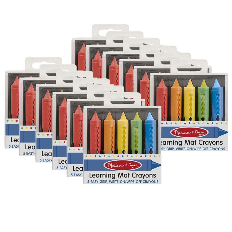 Learning Mat Crayons, 5 Assorted Colors Per Pack, 12 Packs. Picture 2