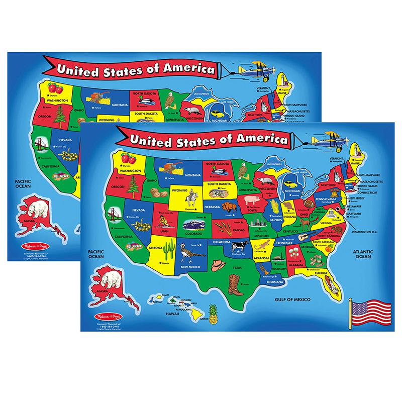 U.S.A. (United States) Map Floor Puzzle - 51 Pieces, Pack of 2. Picture 2