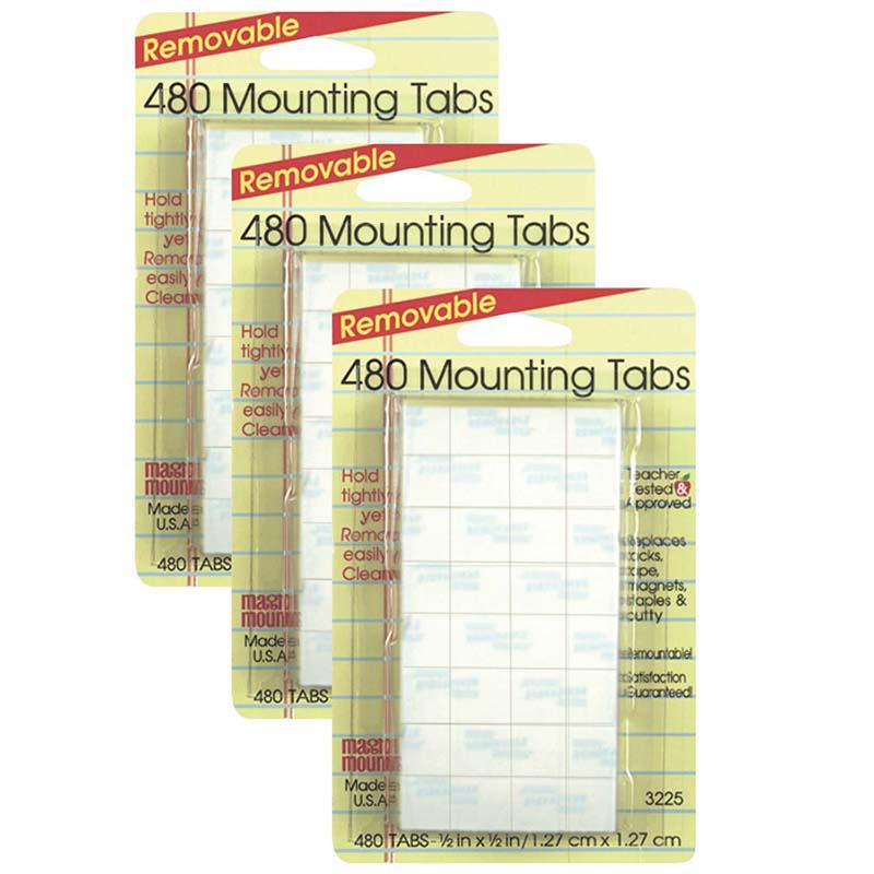 Removable Tabs, 0.5" x 0.5", 480 Per Pack, 3 Packs. Picture 2