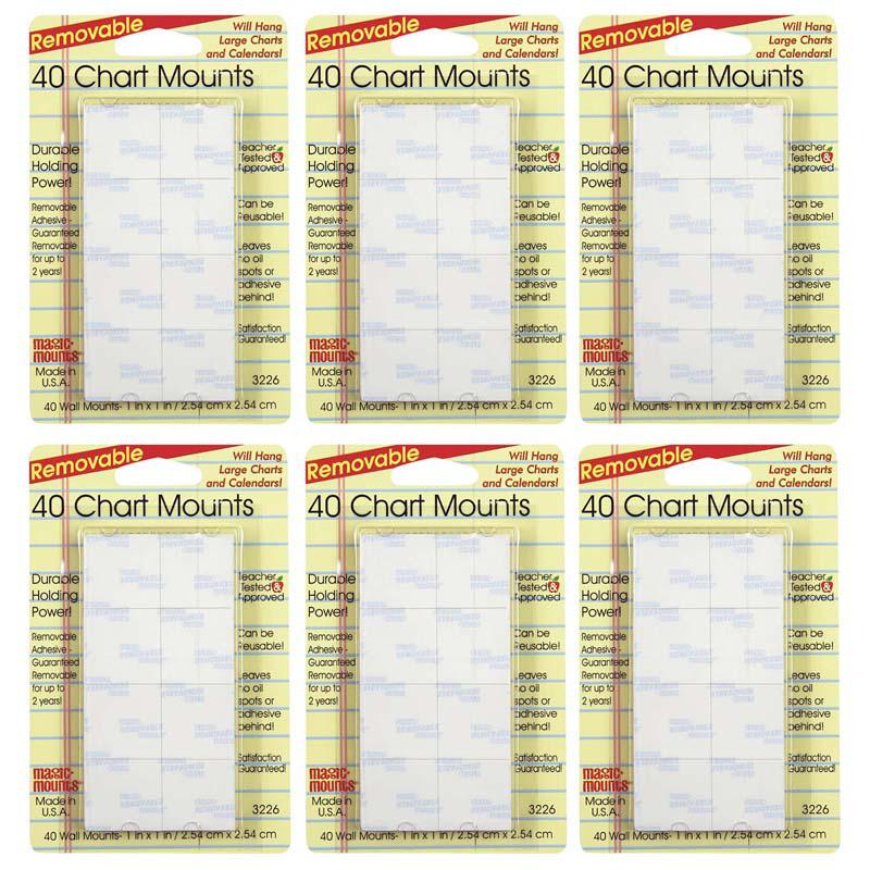 Chart Mounts, 1" x 1", 40 Per Pack, 6 Packs. Picture 2