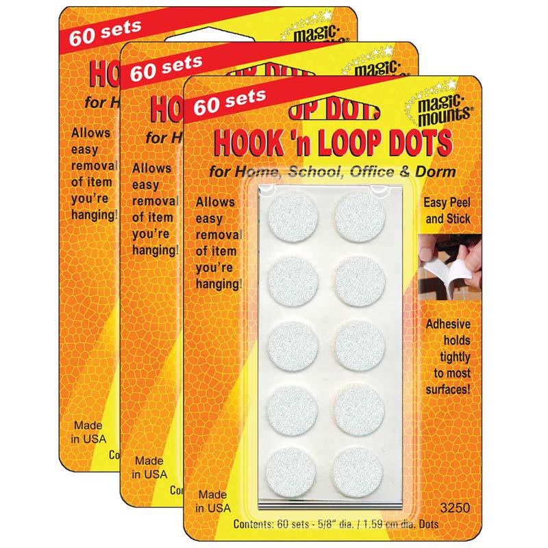 Hook 'n Loop, 5/8" Dots, 60 Sets Per Pack, 3 Packs. Picture 2