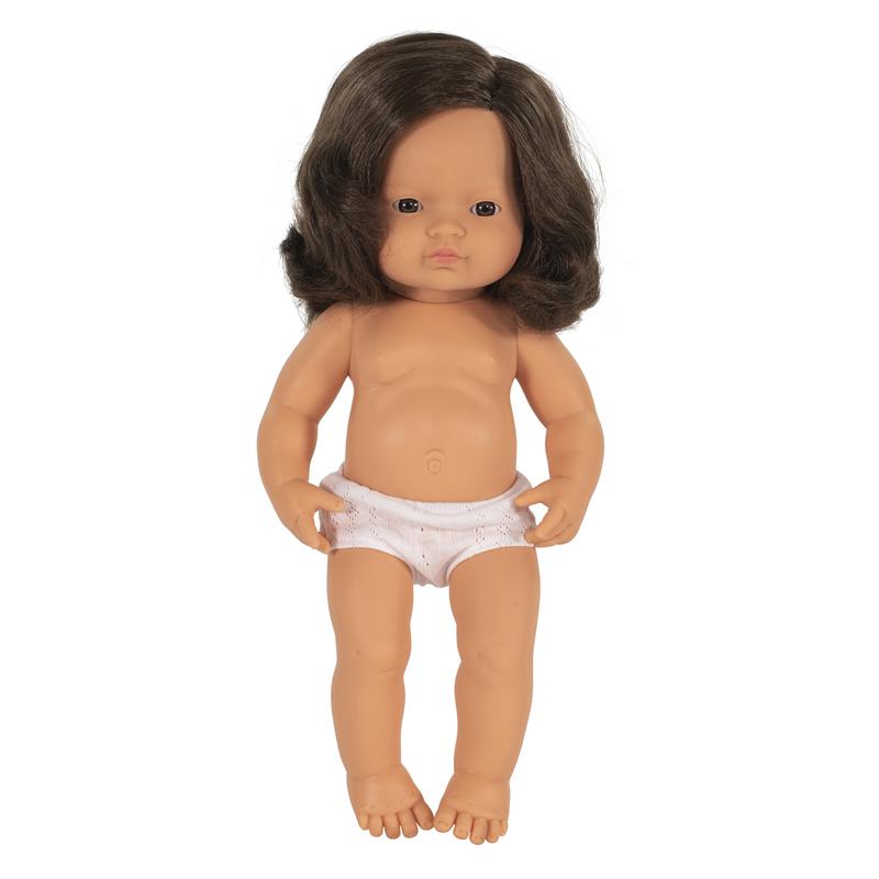 Anatomically Correct 15" Baby Doll, Caucasian Girl, Brunette. Picture 2
