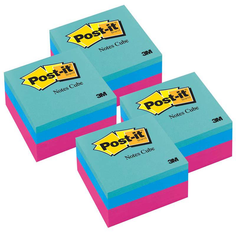 Notes Cube, Ultra Colors, 3" x 3", Pack of 4. Picture 2