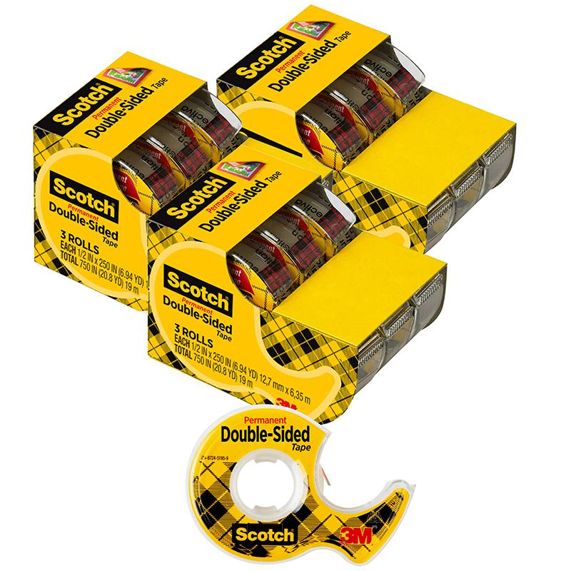 Double Sided Tape - 3 Rolls Per Pack, 3 Packs. Picture 2