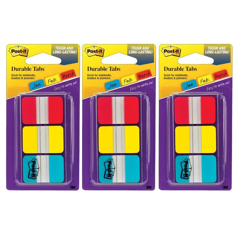 Tabs, 1" Solid, Red, Yellow, Blue, 66 Tabs & Dispenser Per Pack, 3 Packs. Picture 2