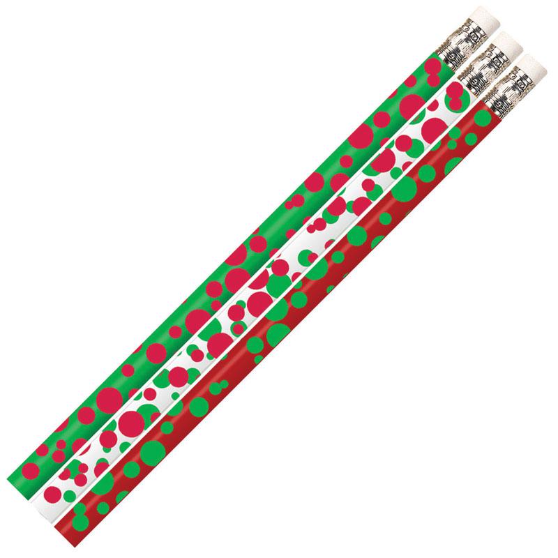 Dots of Christmas Fun Pencil, 12 Per Pack, 12 Packs. Picture 2