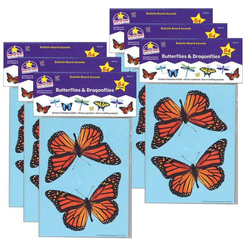 Bulletin Board Accents, Butterflies & Dragonflies, 64 Pieces Per Pack, 6 Packs. Picture 2