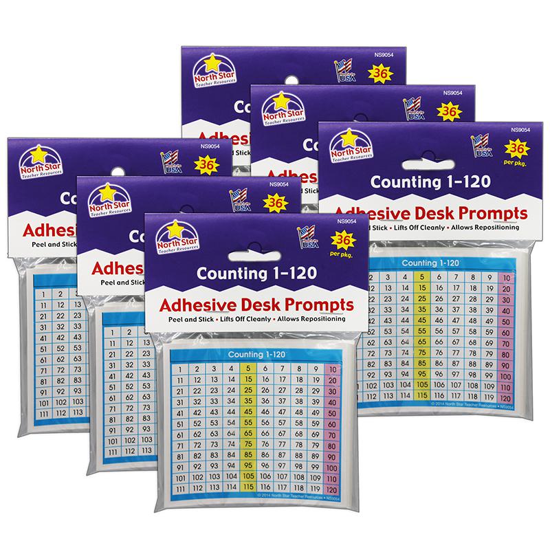 Adhesive Counting 1-120 Desk Prompts, 36 Per Pack, 6 Packs. Picture 2