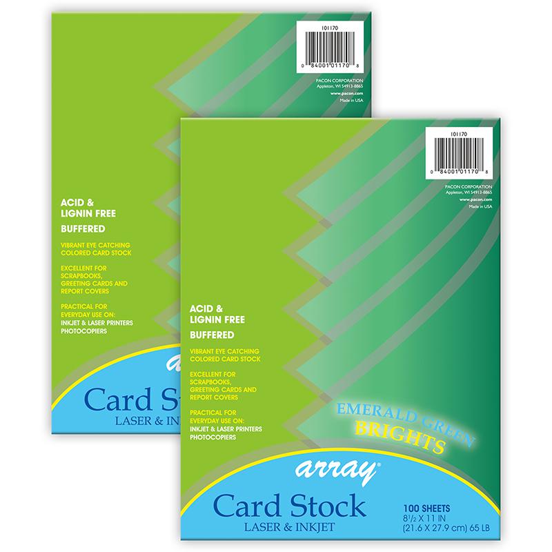 Card Stock, Emerald Green, 8-1/2" x 11", 100 Sheets Per Pack, 2 Packs. Picture 2