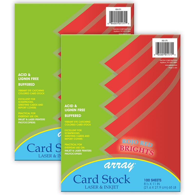 Card Stock, Rojo Red, 8-1/2" x 11", 100 Sheets Per Pack, 2 Packs. Picture 2