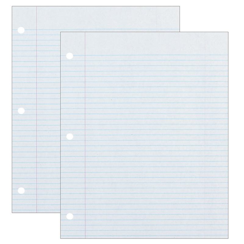 Recycled Filler Paper, White, 3-Hole Punched, 500 Sheets Per Pack, 2 Packs. Picture 2