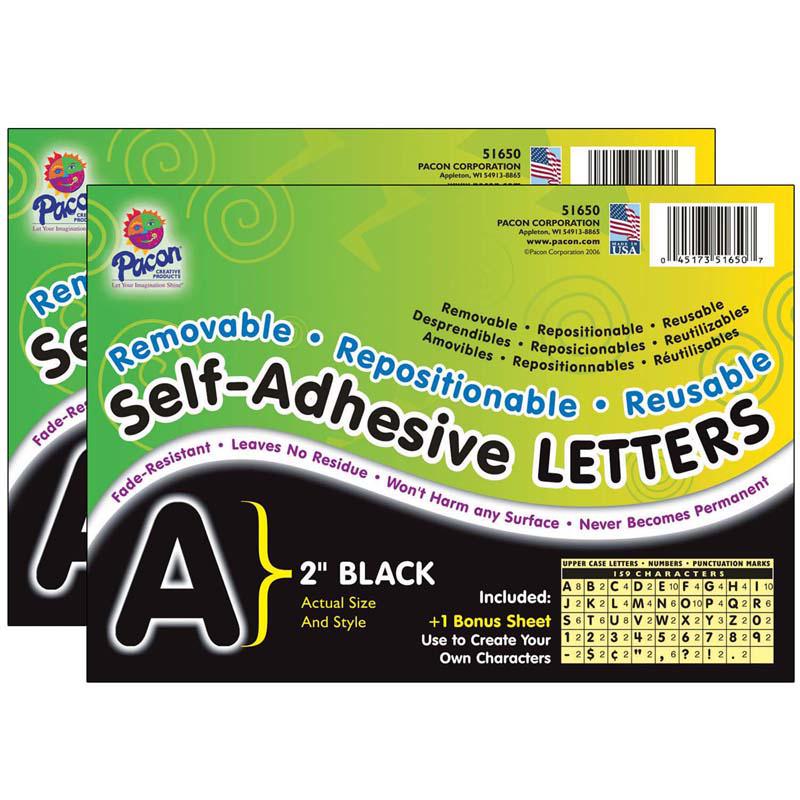 Self-Adhesive Letters, Black, Puffy Font, 2", 159 Characters Per Pack, 2 Packs. Picture 2
