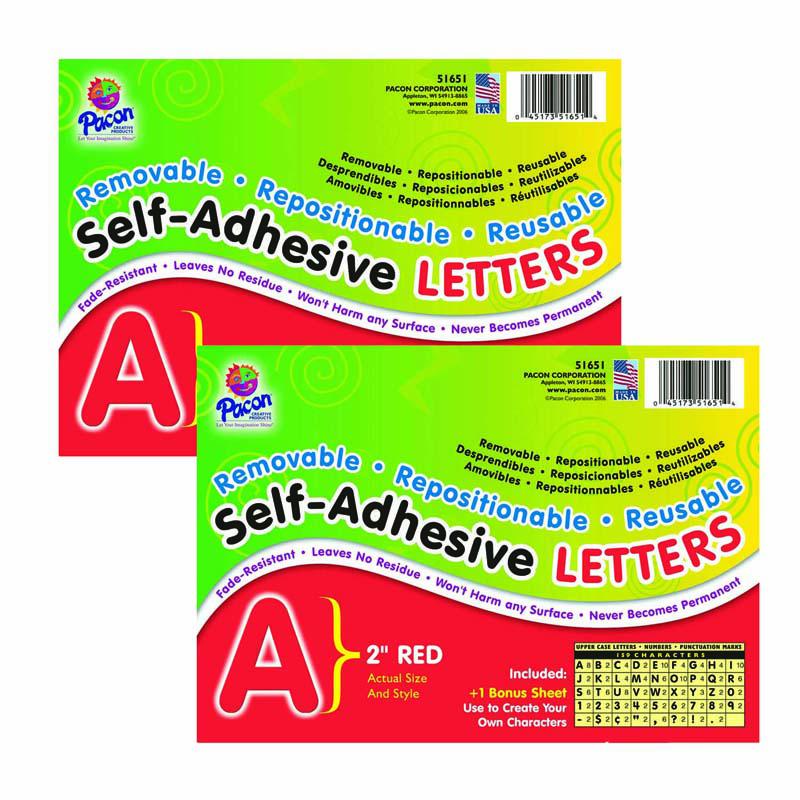 Self-Adhesive Letters, Red, Puffy Font, 2", 159 Characters Per Pack, 2 Packs. Picture 2