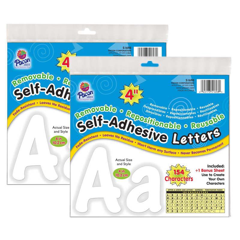 Self-Adhesive Letters, White, Cheery Font, 4", 154 Per Pack, 2 Packs. Picture 2