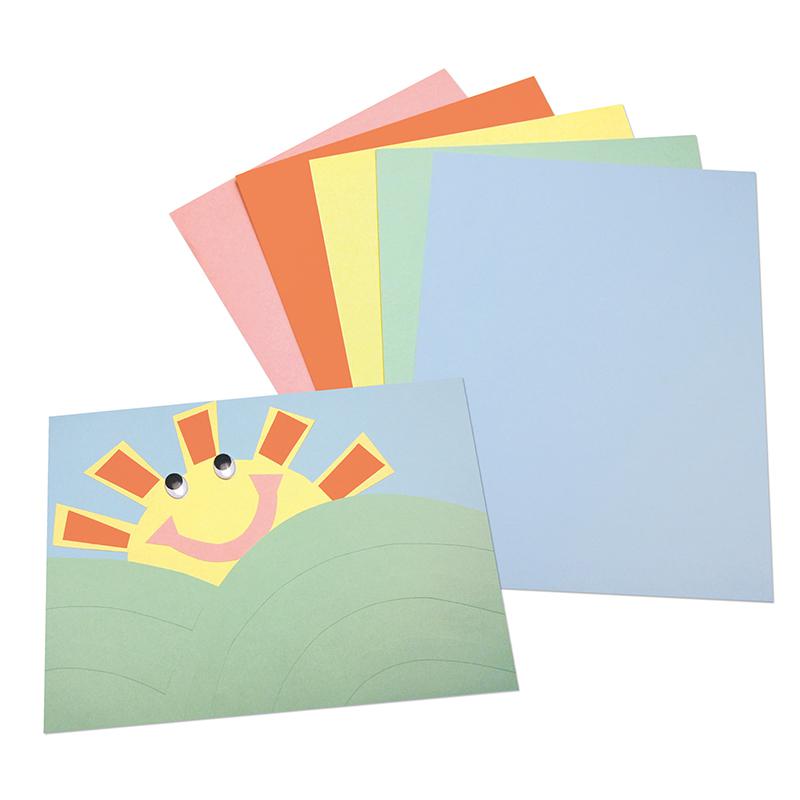 Pastel Tagboard, 5 Assorted Colors, 9" x 12", 100 Sheets Per Pack, 2 Packs. Picture 2